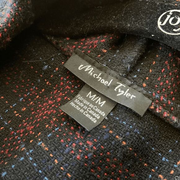 VTG Michael Tyler Hooded Plaid Wool Blend Coat M — Made in Canada - Picture 5 of 8